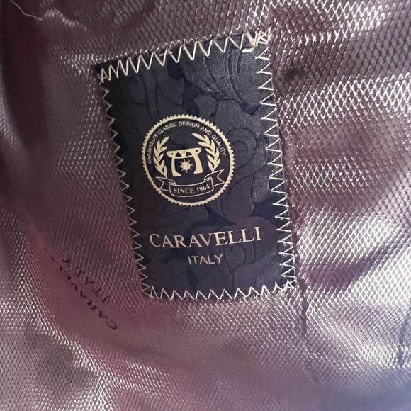 Caravelli 2-Pc Men's Suit Black Pin Superior 150s Blazer 44R Pants 38x44 FLAWS - Picture 6 of 16